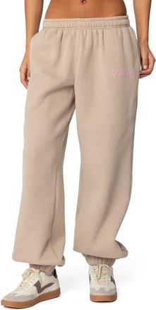 Edikted Sasha Bow Detail Sweatpants in Beige at Nordstrom, Size X-Small
