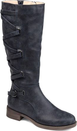 Journee Collection Carly Lace Back Tall Boot in Navy at Nordstrom Rack, Size 5.5