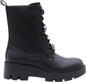 Twinset Hazelnoot Enkellaars - Dames - Veterlaarzen - Zwart - 37 EU - Schoenen