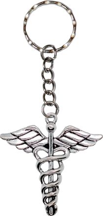 Generic Doctor Caduceus Symbol Keyring Medicine Hospital Keychain Paramedic Medical Student Gift Ambulance Logo Healing Health Nurse Key Chain Ring Accessory 