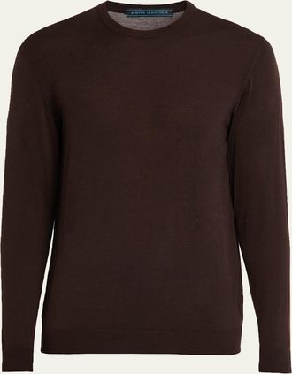 Kiton Mens 14 Micron Wool Crewneck Sweater
