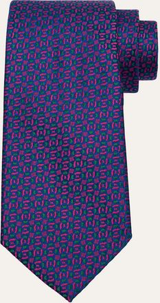 Charvet Mens Petite Geometric Silk Tie