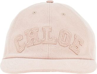 Chlo&eacute; Logo embroidery denim baseball cap Woman S
