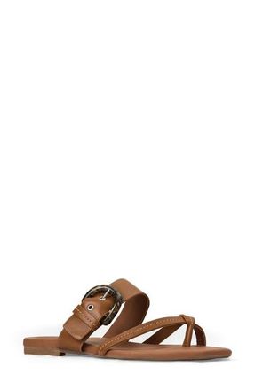 Aquatalia Asti Weatherproof Slide Sandal in Cognac Leather at Nordstrom, Size 10.5