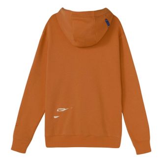 Nike embroidered logo fleece hoodie Orange DM6874-808