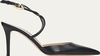 Gianvito Rossi 85mm Nappa Leather Slingback Pumps