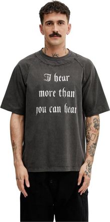 Undercover Tops, Heren, Grijs, L, Katoen, I Hear More Than You T-Shirt