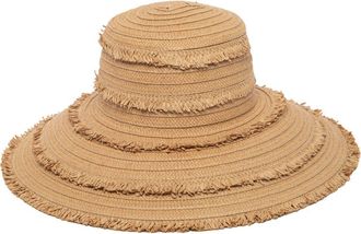 San Diego Hat Company Fringe Wide Brim Sun Hat in Toast at Nordstrom Rack