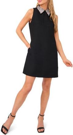 CeCe by Cynthia Steffe Embellished Collar Shift Dress in Rich Black at Nordstrom Rack, Size Small