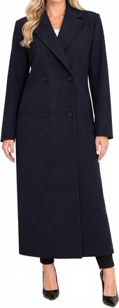 Theory Suffolk Double Breasted Coat In Blue