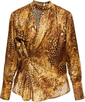 AllSaints Zellie Shirt - Dames - Blouses - Bruin - XS - Overhemden