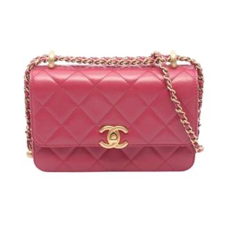 Chanel Pre-owned Matelasse Schoudertas - Dames - Pre-owned - Roze - Maat: ONE Size Leer