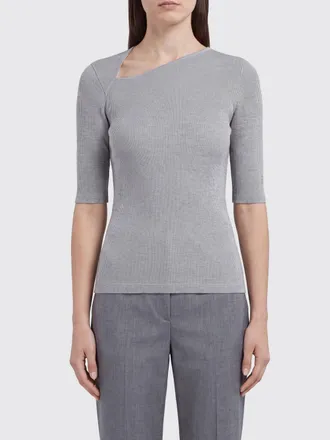 Maison Margiela Slim Fit Knit Top with Asymmetrical Neckline
