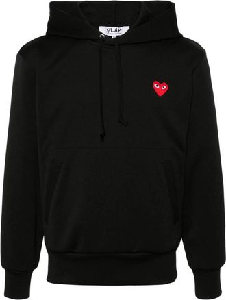 Comme Des Gar&ccedil;ons Signature Heart Patch Hoodie - Dames - Hoodies - Zwart - XS - Hoodies & sweatvesten