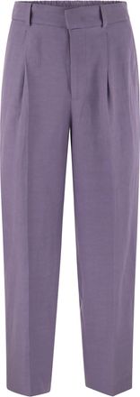 Pantaloni Torino Daisy Viscose And Linen Trousers
