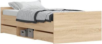 vidaXL Estructura De Cama Con Cabecero Piecero Roble Sonoma 100x200 Cm Vidaxl
