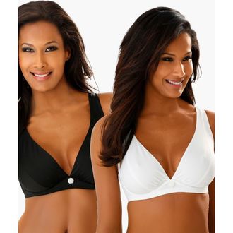 Lascana Womens 2 Pk Underwire Cleavage Bras in Black & White at Nordstrom, Size 40Dd