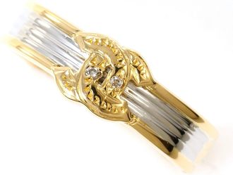 C&A Platinum Yellow Gold Yellow Gold (18K) Platinum 900 Band Ring (Pre-Owned)