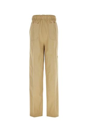 Prada Womens Beige Cotton Wide-Leg Pant Corda Exterior: Pantaloni