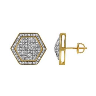 LuvMyJewelry Exatidao 10K Yellow Gold Diamond Unisex Earrings - 0.78 Cts at Nordstrom