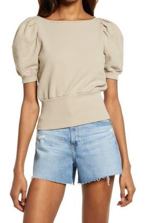 AG - Adriano Goldschmied Walker Puff Sleeve Top in Dry Dust at Nordstrom Rack, Size X-Small