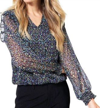 Esqualo Long Sleeve Blouse In Magical Earth Print