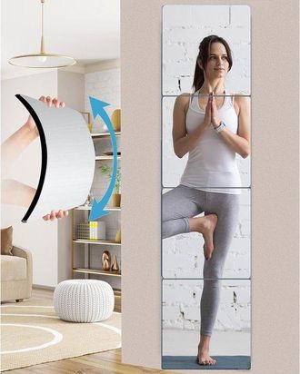 OEM Paneles De Espejo Acr&iacute;lico De 4 Piezas, 30x30 Cm - Espejo De Pared Autoadhesivo De Cuerpo Entero - Decoraci&oacute;n Para Ba&ntilde;o Y Sala De Estar Sin Marco