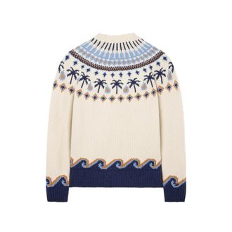 Alanui Fair Isle Wool Sweater - Blue