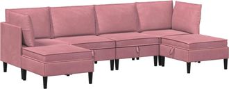 vidaXL Juego De Muebles De Sal&oacute;n 6 Uds. Rosa Terciopelo Vidaxl