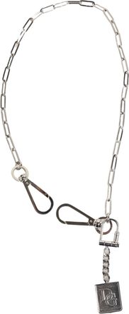 Dolce & Gabbana Zilveren Metalen Ketting DG Logo Hanger Heren Ketting