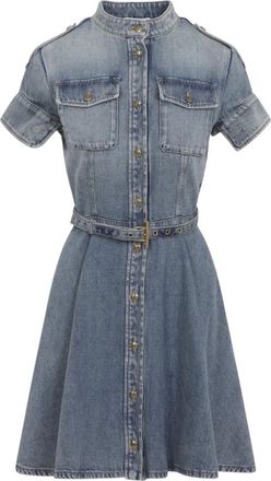 Alexander McQueen Alexander McQueen, Short Dresses, female, Blue, Size: XS Denim Mini Dress