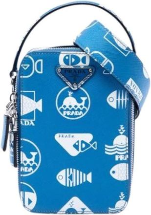 Prada Borsa a mano in Saffiano stampato Pre-owned - - Pre-owned - Donna - Blu - ONE SIZE