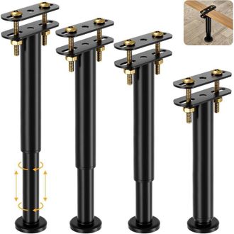 Gabrielle Set di 4 gambe di supporto per letto regolabili in altezza, adatte per telai letto da 25-42 cm, doghe centrali per letto e gambe di supporto per