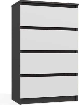 Topeshop ASTER T4 - Com&ograve; moderno con 4 cassetti - 97x70x40 cm - Mobile contenitore per bambini - Antracite e bianco
