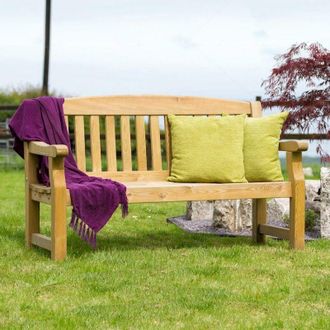 Zest Zest - Emily Wooden 3 Seater Bench Garden Patio Park Pub Chair Seat 5ft
