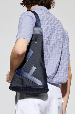 Fendi Cono Large Backpack, Mens, Navy Blue