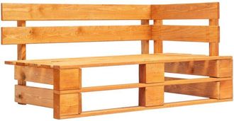 vidaXL Banco esquinero de palés para jardín madera marrón miel vidaXL