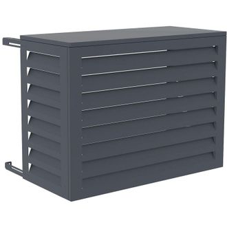Vente-Unique Copri condizionatore / pompa di calore in alluminio Grigio antracite - LATAKI