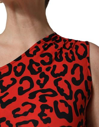 Dolce & Gabbana Leopard-Print Nylon Jumpsuit - Red