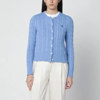Polo Ralph Lauren Light blue cable-knit cotton cardigan