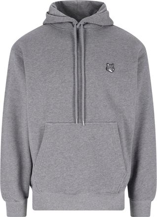 Maison Kitsun&eacute; Fox Head Organic Cotton Grey Hoodie