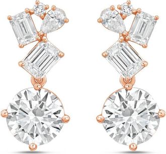 Diana M. Jewels 14KT ROSE GOLD LAB GROWN DIAMOND FASHION EARRINGS WEIGHING 15.00 CTS TW