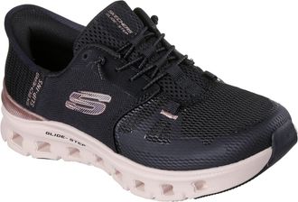 Skechers Glide-Step Pro Radiant Stride Womens Black Mesh/Rose Gold Trim Trainers Textile - Size UK 7