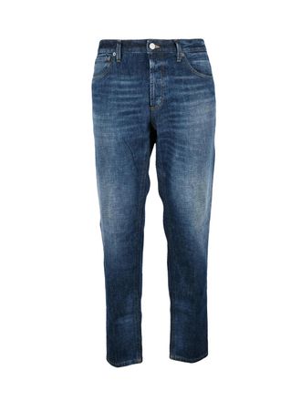 Dondup Blue Brighton Carrot Fit Cotton Men Jeans