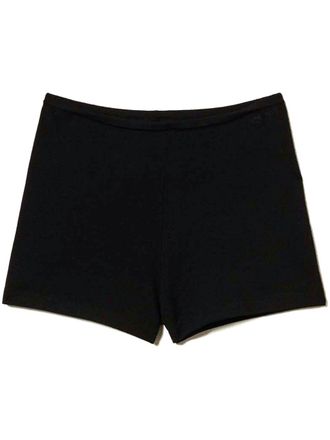 Twin-Set fitted fine-knit shorts - women - Polyester/Viscose - L - Black