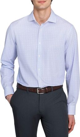 W.R.K Slim Fit Plaid Performance Dress Shirt in White/Purple at Nordstrom, Size 16.5 - R