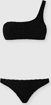 Missoni One-shoulder Bikini In Lam&eacute; Viscose With Raschel Workmanship in Black at Nordstrom, Size 38 It