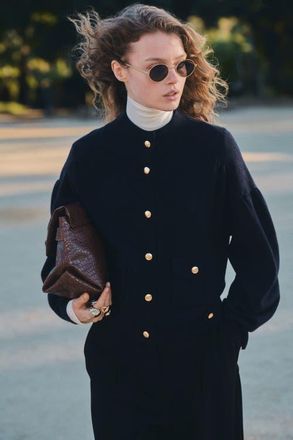 H&M Oversized Cardigan in Navy Blue at Nordstrom, Size X-Large