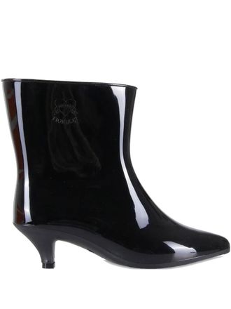 Fiorucci 60mm logo-detail boots - women - Rubber/PVC/Resin/Polyester/Other Materials/Fabric - 37-38 - Black