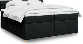 vidaXL Vidaxl - Cama Box Spring Con Colch&oacute;n Tela Negro 200x200 Cm